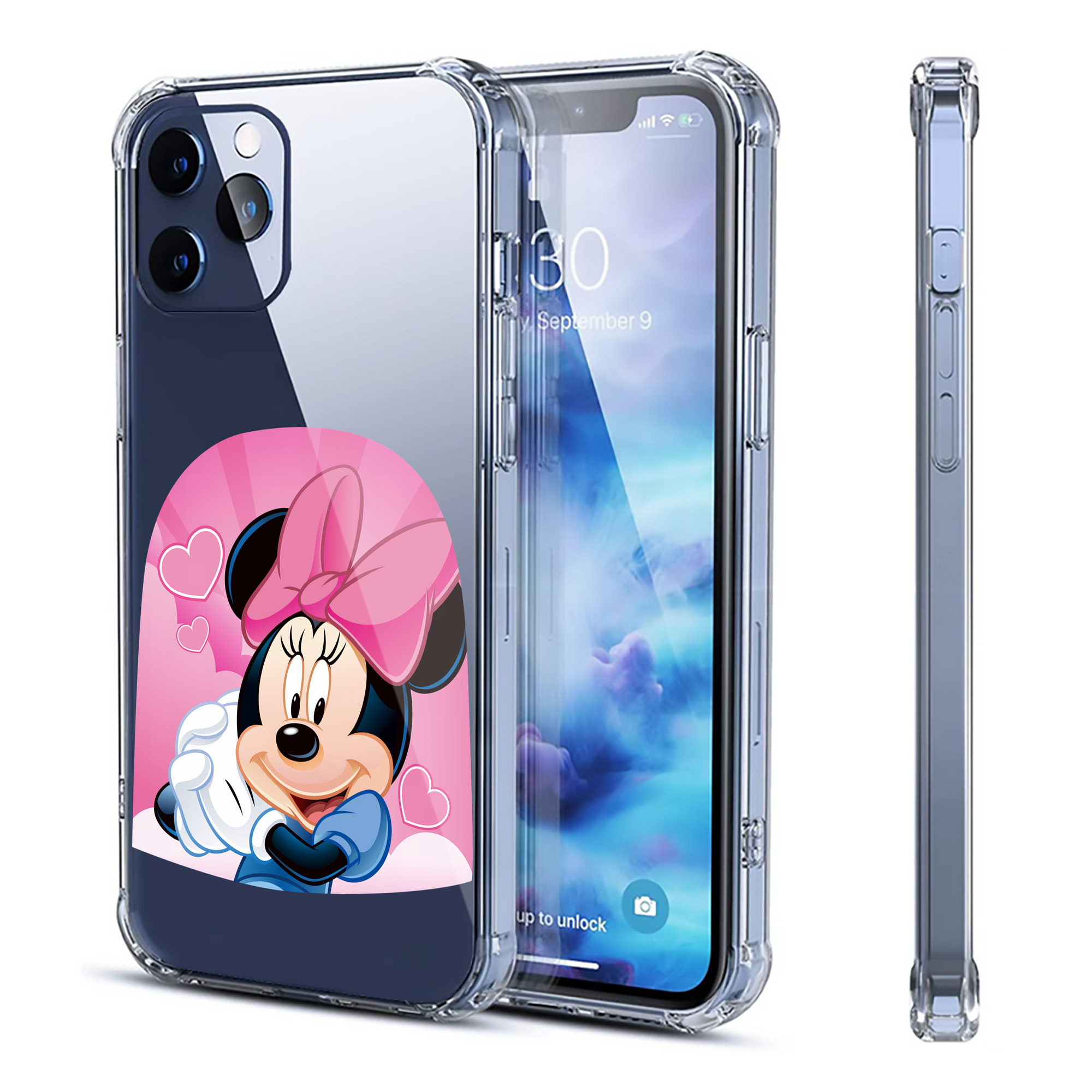 （画像用） ミッキーマウス Mickey Mouse 【iPhone 12シリーズ対応】透明スマホケース（クリアソフトケース）